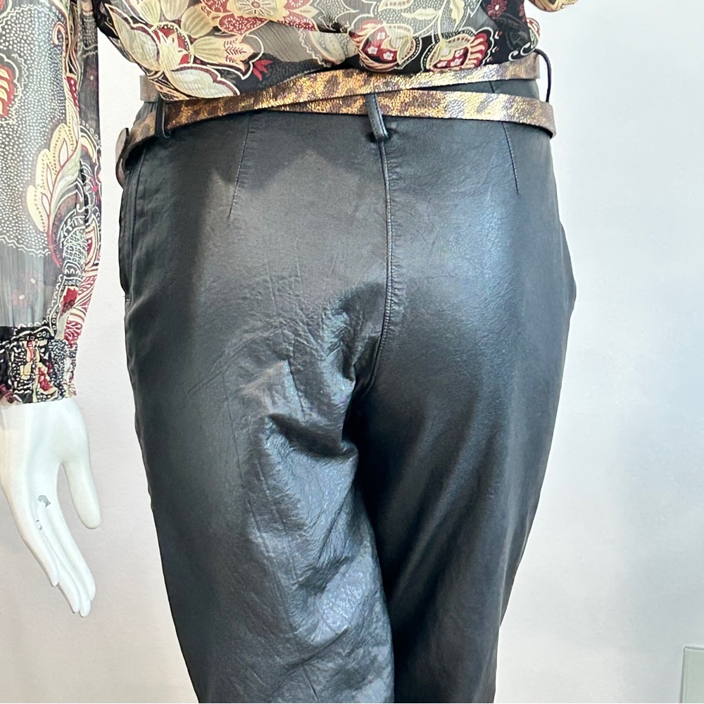 Vintage Black Lambskin Leather Pants - Picture 8 of 17
